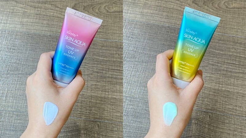 Phân biệt kem chống nắng Skin Aqua vào độ lỏng của kem khi thoa