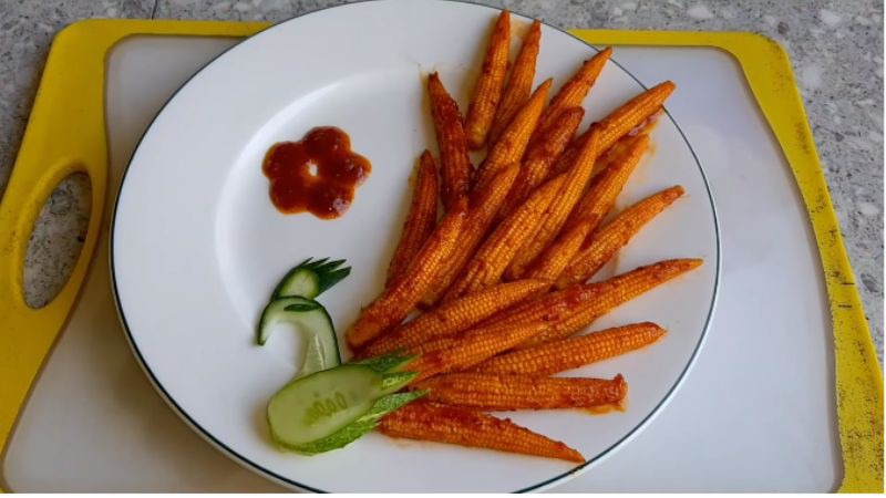 Bắp non kho cà chua