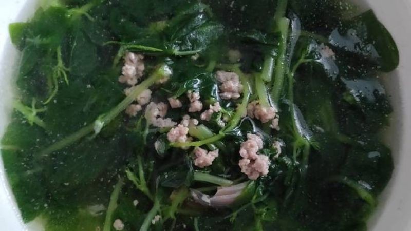 Canh rau càng cua thịt băm