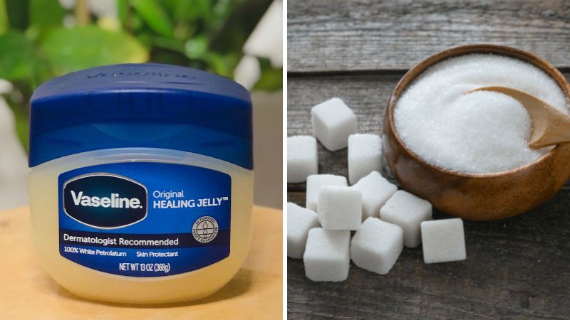Chuẩn bị hũ Vaseline và đường
