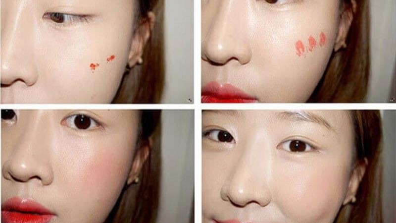 Trang điểm má hồng bằng son môi