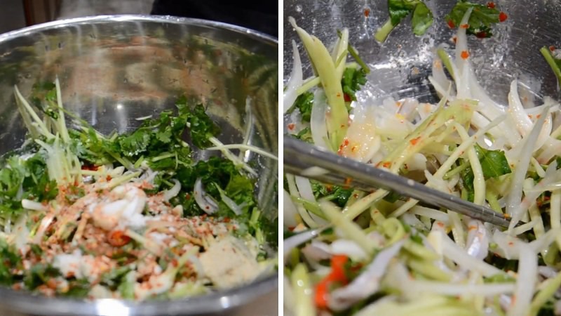 Trộn gỏi cá cơm tươi